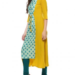 Yellow Cotton Regular Kurta