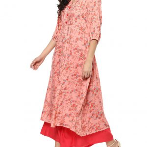 Pink Cotton Regular Kurta