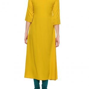 Yellow Cotton Regular Kurta