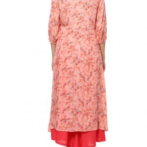 Pink Cotton Regular Kurta